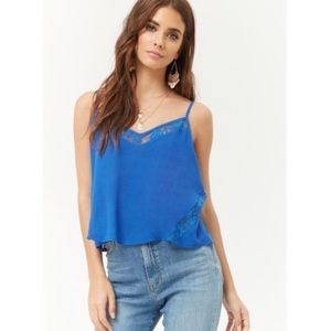 Embroidered Lace-Trim Swing Cami